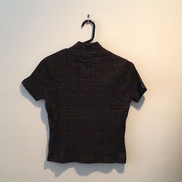 Currants Black Short Sleeved Top Large - Picture 2 of 2